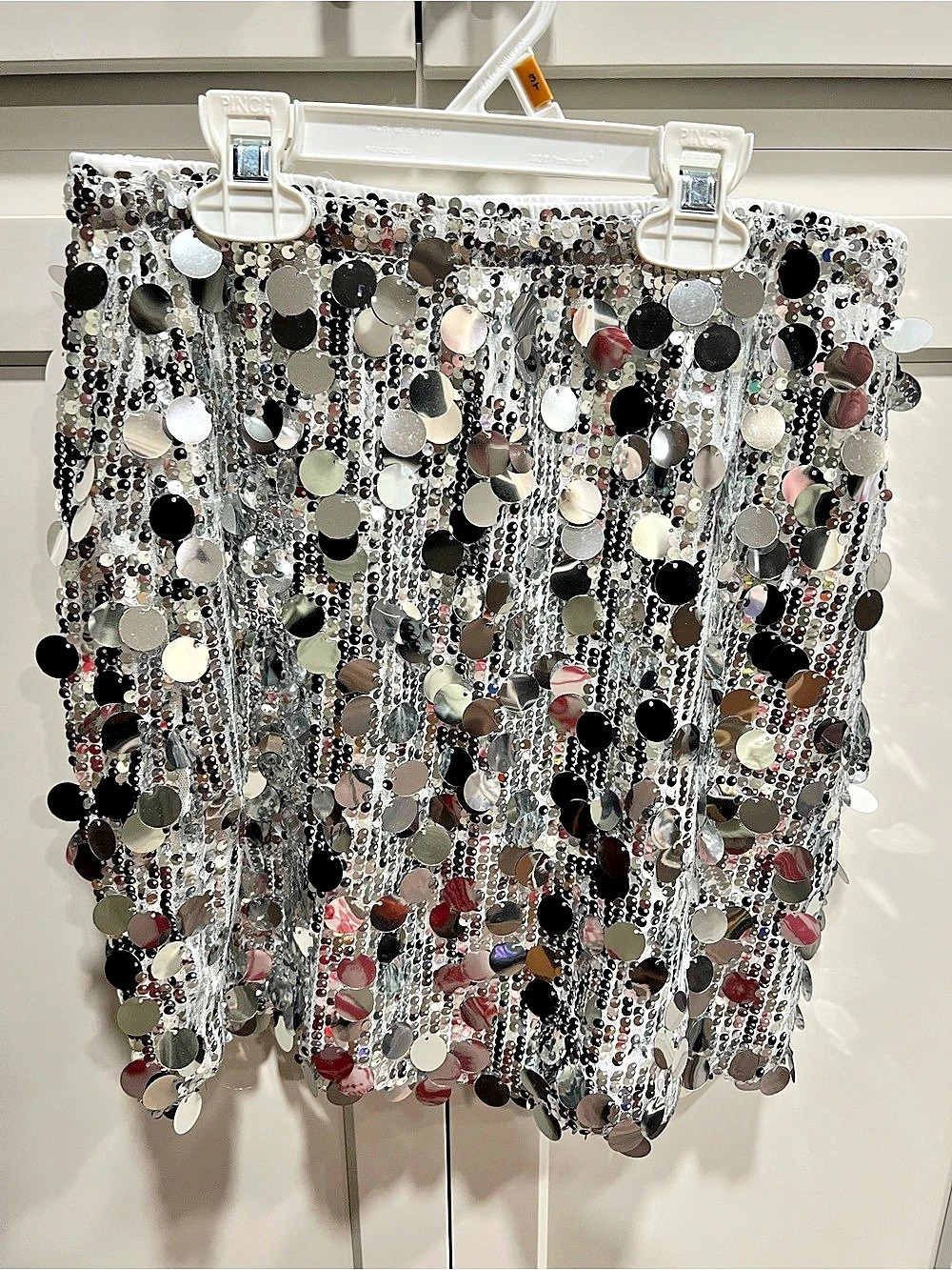 Sequin Mini Skirt in Silver. New without tags.